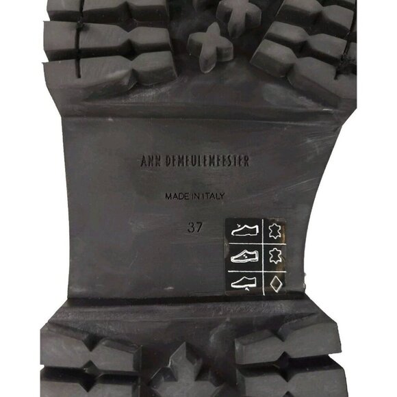 Ann Demeulemeester Louise Dusty Leather Combat Boots Size 37 7 Womens Black - Picture 8 of 13
